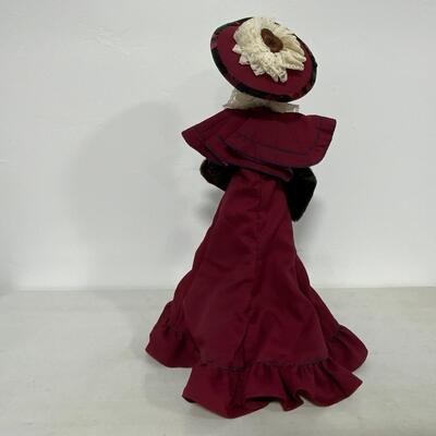 -181- Franklin Mint Heirloom Doll | Gorgeous Red Dress