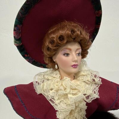 -181- Franklin Mint Heirloom Doll | Gorgeous Red Dress
