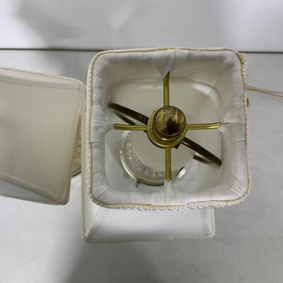 -185- Set of Two Accent Lamps | Heavy Cut Glass Bases