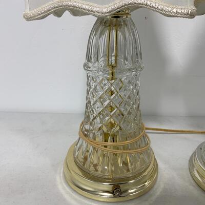-185- Set of Two Accent Lamps | Heavy Cut Glass Bases