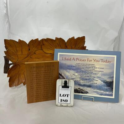 -189- Hand Carved Wood Tray | Religious Sayings