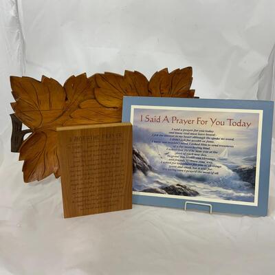 -189- Hand Carved Wood Tray | Religious Sayings