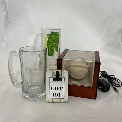 -191- Two Mugs | Rotating Watch display