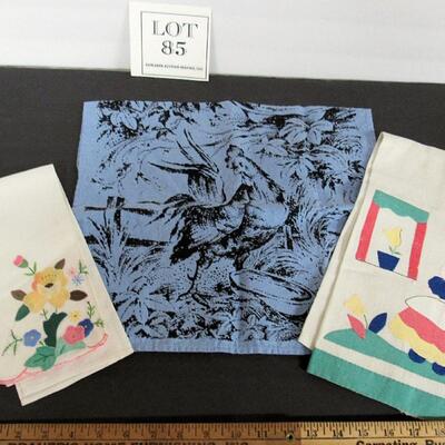 3 Vintage Kitchen Towels