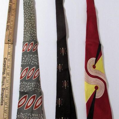 3 Vintage Men's Ties, One is Cutter Cravat Original, Mid Century