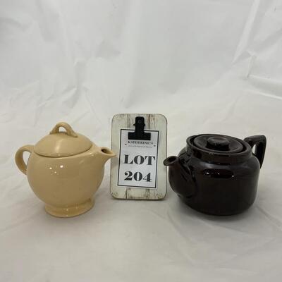 -204- Two Small Brown Tea Pots
