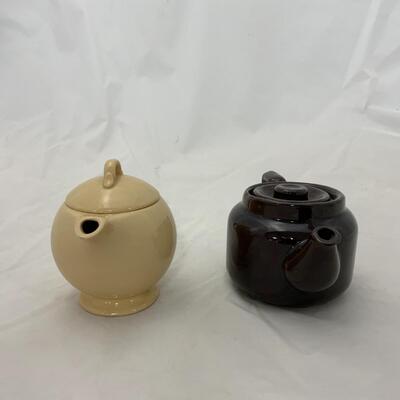 -204- Two Small Brown Tea Pots