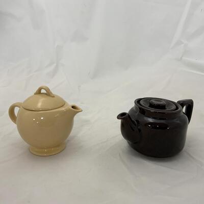 -204- Two Small Brown Tea Pots