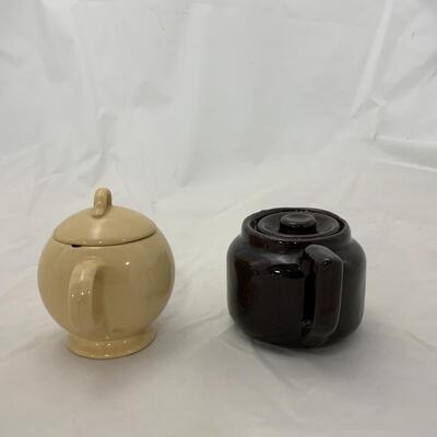 -204- Two Small Brown Tea Pots