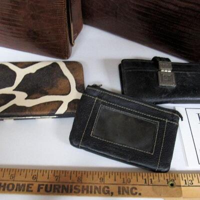2 Vintage Handbags, Rivits and Palizzio of NY Lizard Skin, and 3 Money/Card Holders