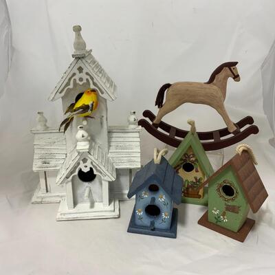 -218- Four Bird Houses | Wood Rocking Horse