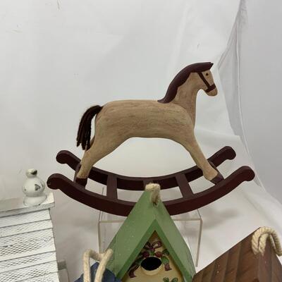 -218- Four Bird Houses | Wood Rocking Horse
