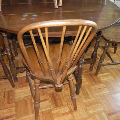 LOT  73  WOODEN TABLE AND CHAIRS