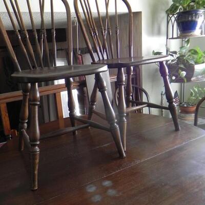 LOT  73  WOODEN TABLE AND CHAIRS