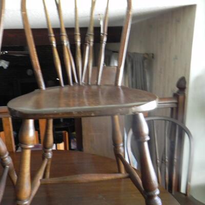 LOT  73  WOODEN TABLE AND CHAIRS