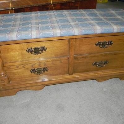 LOT 33   WOODEN BENCH WITH STORAGE