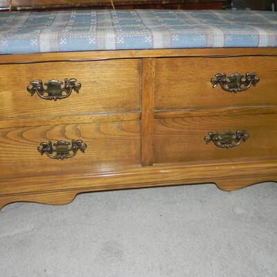 LOT 33   WOODEN BENCH WITH STORAGE