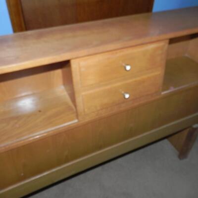 LOT 96 TWO MATCHING WOODEN HEADBOARDS