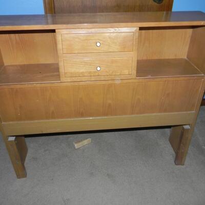 LOT 96 TWO MATCHING WOODEN HEADBOARDS