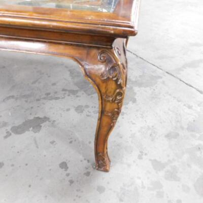 Wood Frame French Regency Accent Table with Gilt Painted Mirror Top