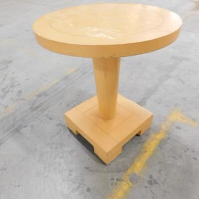 Laminate Wood Finish Pedestal Accent Table