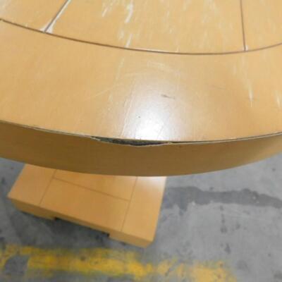 Laminate Wood Finish Pedestal Accent Table