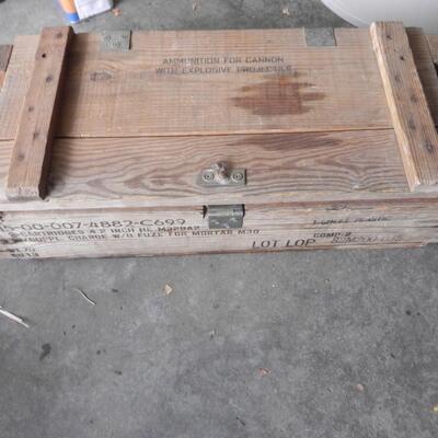 LOT 111  WOODEN AMMO BOX