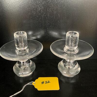 Pair Steuben Candlesticks