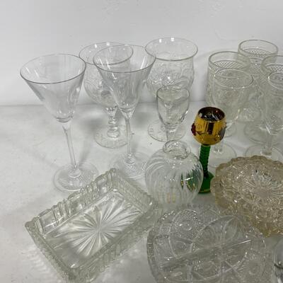 -235- Assorted Glasses and Glass Dishes