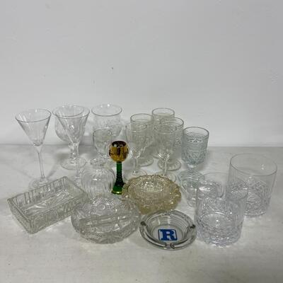 -235- Assorted Glasses and Glass Dishes
