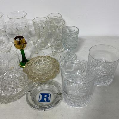 -235- Assorted Glasses and Glass Dishes