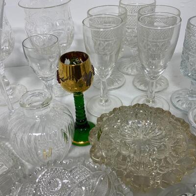 -235- Assorted Glasses and Glass Dishes