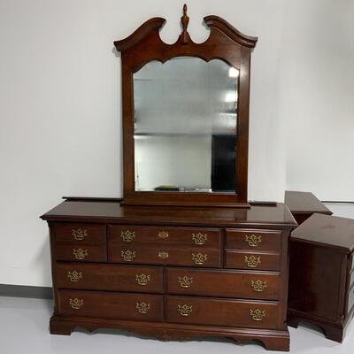 -236- Seven Drawer Dresser with Mirror | Side Tables