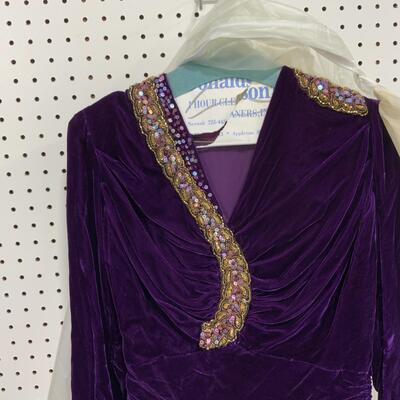 -237- Womenâ€™s Purple Velvet Dress | Night Gowns