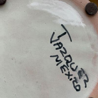 Black and White Hand Painted Covered Urn