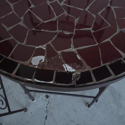 LOT 604. BAR HEIGHT TILE BISTRO SET