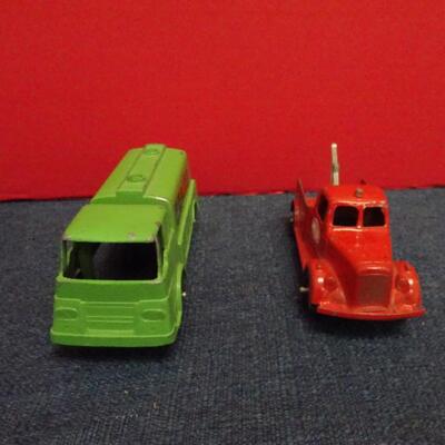 LOT 619. VINTAGE METAL TOY TRUCKS