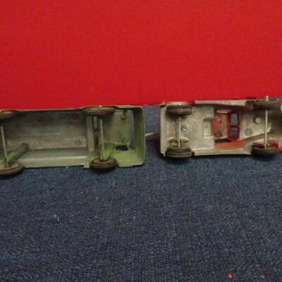 LOT 619. VINTAGE METAL TOY TRUCKS