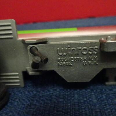 LOT 624.  MATCHBOX KING SIZE CAR HAULER AND WINROSS VINTAGE TOY TRUCKS