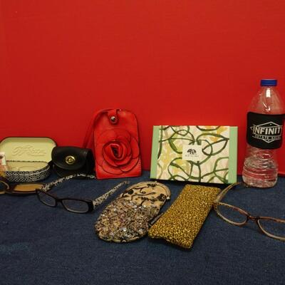 LOT #564. GLASSES , ACCESSORIES AND ORGINS SOAP