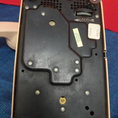 LOT 568. VINTAGE DIAL PHONE AND THERMOS