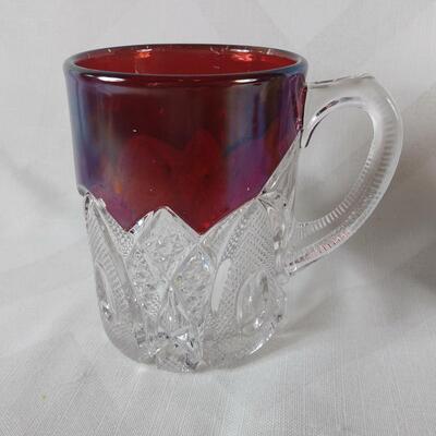 1910 Ruby Flashed Glass Mug