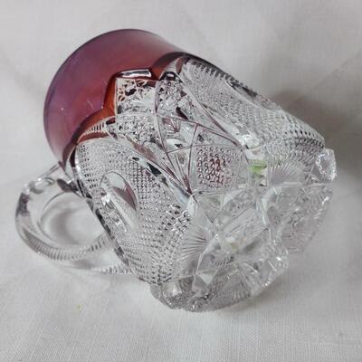 1910 Ruby Flashed Glass Mug
