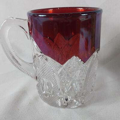 1910 Ruby Flashed Glass Mug