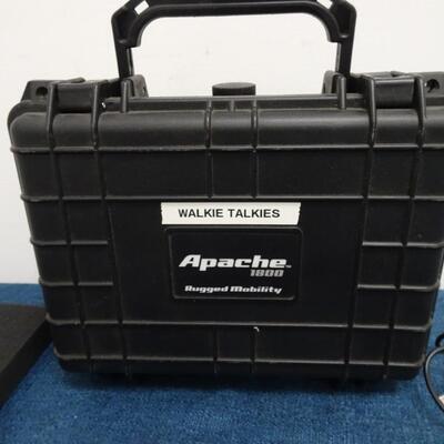 LOT 588. COBRA WALKIE TALKIE 3 PIECE SET IN WATERTIGHT CONTAINER