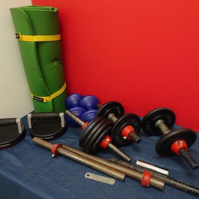LOT 593. WEIGHTS AND EXERCISE GEAR