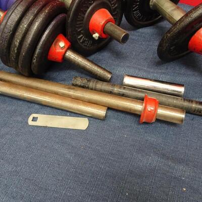 LOT 593. WEIGHTS AND EXERCISE GEAR