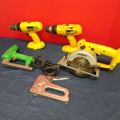 LOT 595. DEWALT TOOLS AND STAPLERS
