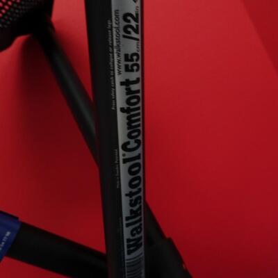 LOT 597. TWO  WALKSTOOL BRAND  ALUMINUM FOLDING STOOLS (MADE IN SWEDEN)