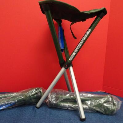 LOT 598 THREE WALKSTOOL BRAND  FOLDING STOOLS (MADE IN CHINA)